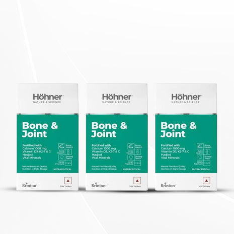 Hohner Bone & Joint with Calcium 1000 mg | 30 Tablet Pack of 3