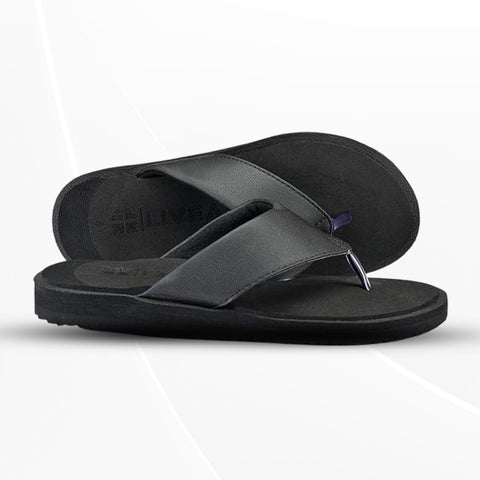 LivEasy Acupressure and Magnetic Slippers for Men - Black - Acupressure - UK 5