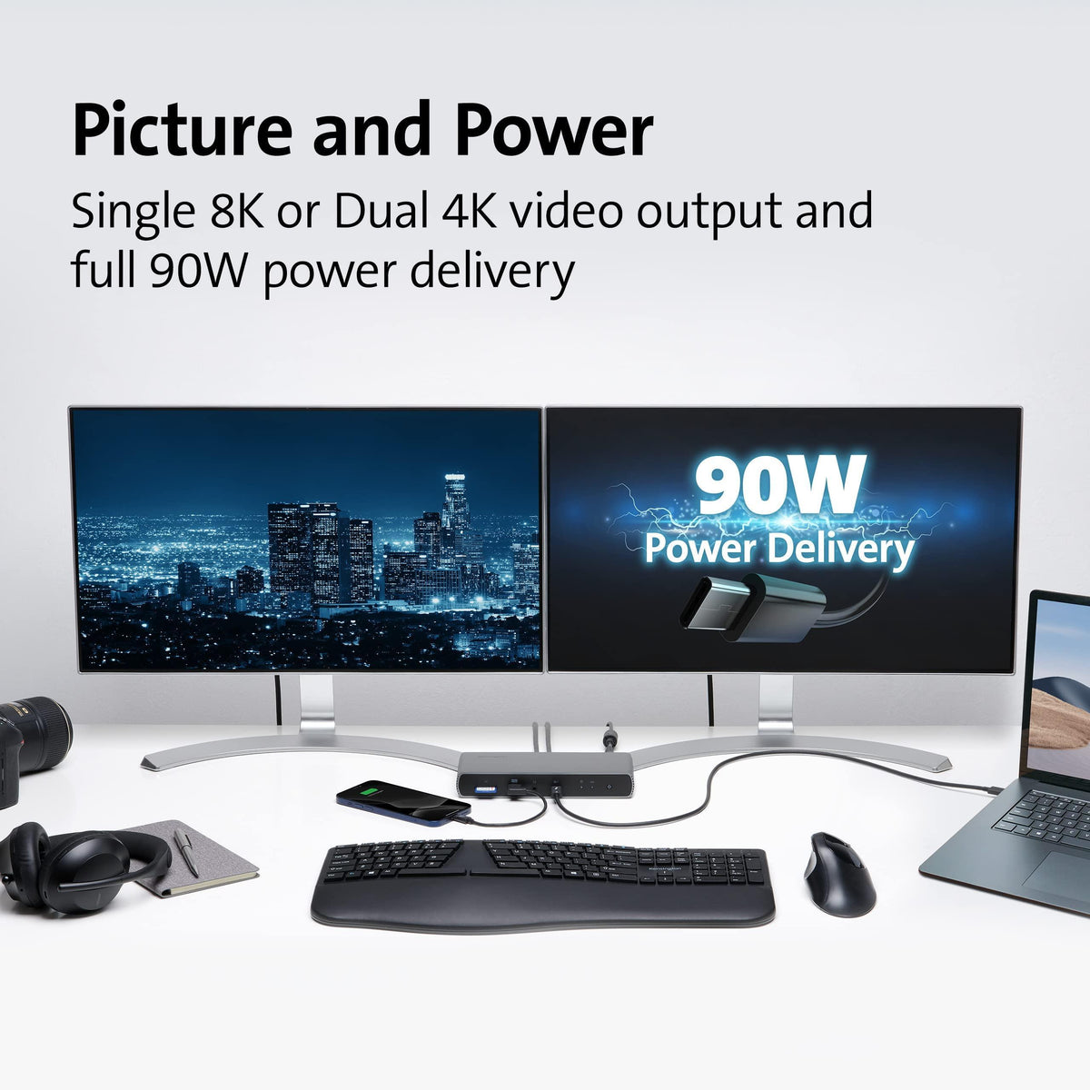 Kensington SD5750T Thunderbolt 4 Docking Station for Microsoft Surface Pro 10/9/8/7 & 13"and Surface Laptop Studio (K37899NA)