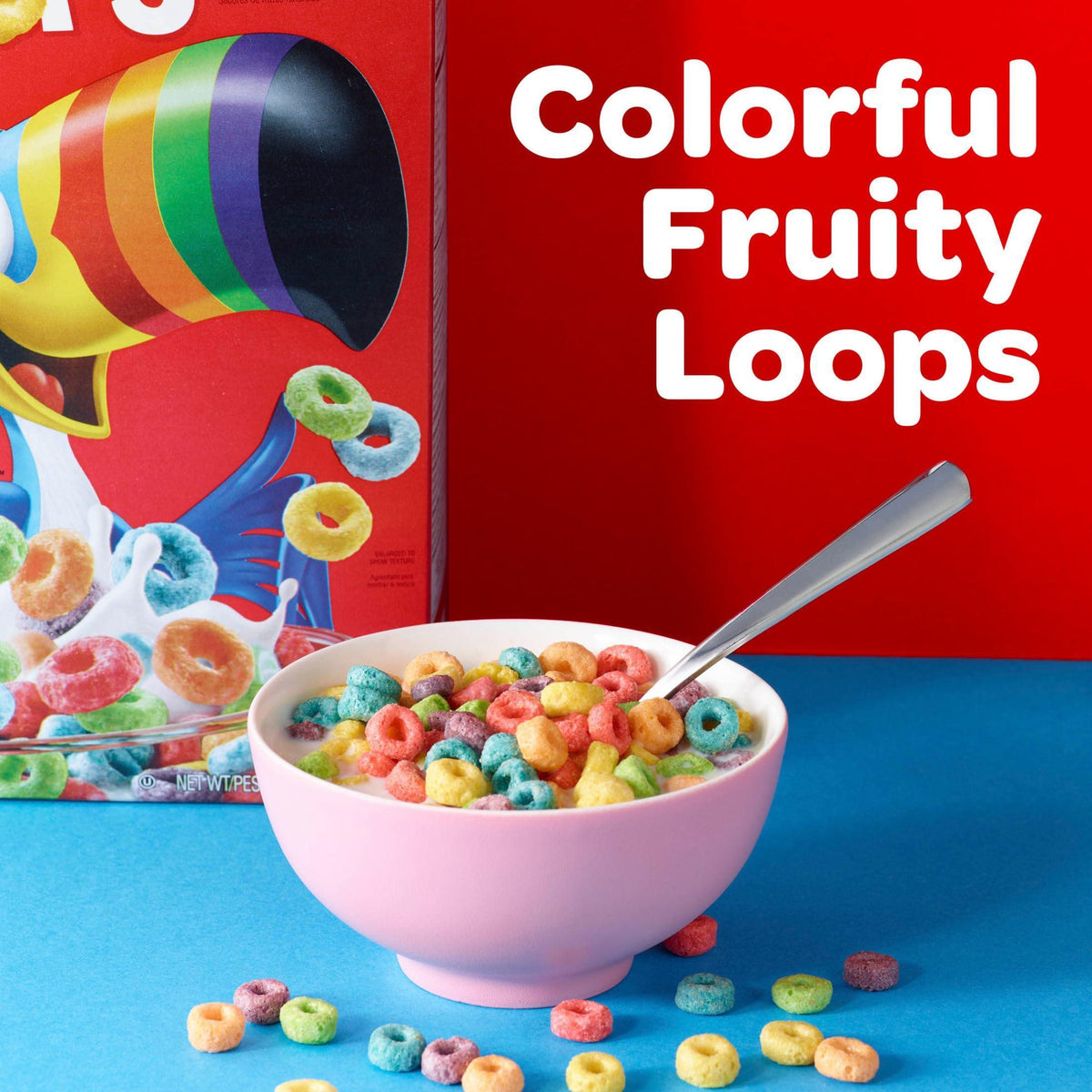 Kellogg’s Froot Loops Breakfast Cereal, Good Source of Fiber, 15g Whole Grain, Giant Size, 23 oz