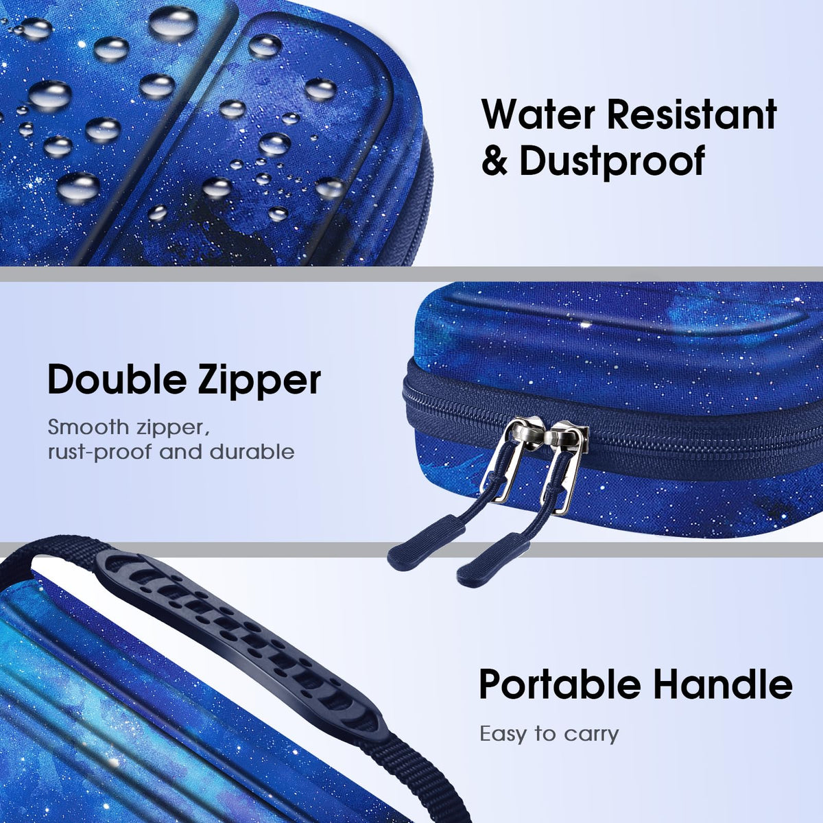 FINTIE Carrying Case for Nintendo Switch 2 (2025), Shockproof Hard Shell Switch 2 Case, Protective Cover Travel Bag with 19 Game Card & 2 Micro SD Card Slots & Inner Pocket, Starry Sky