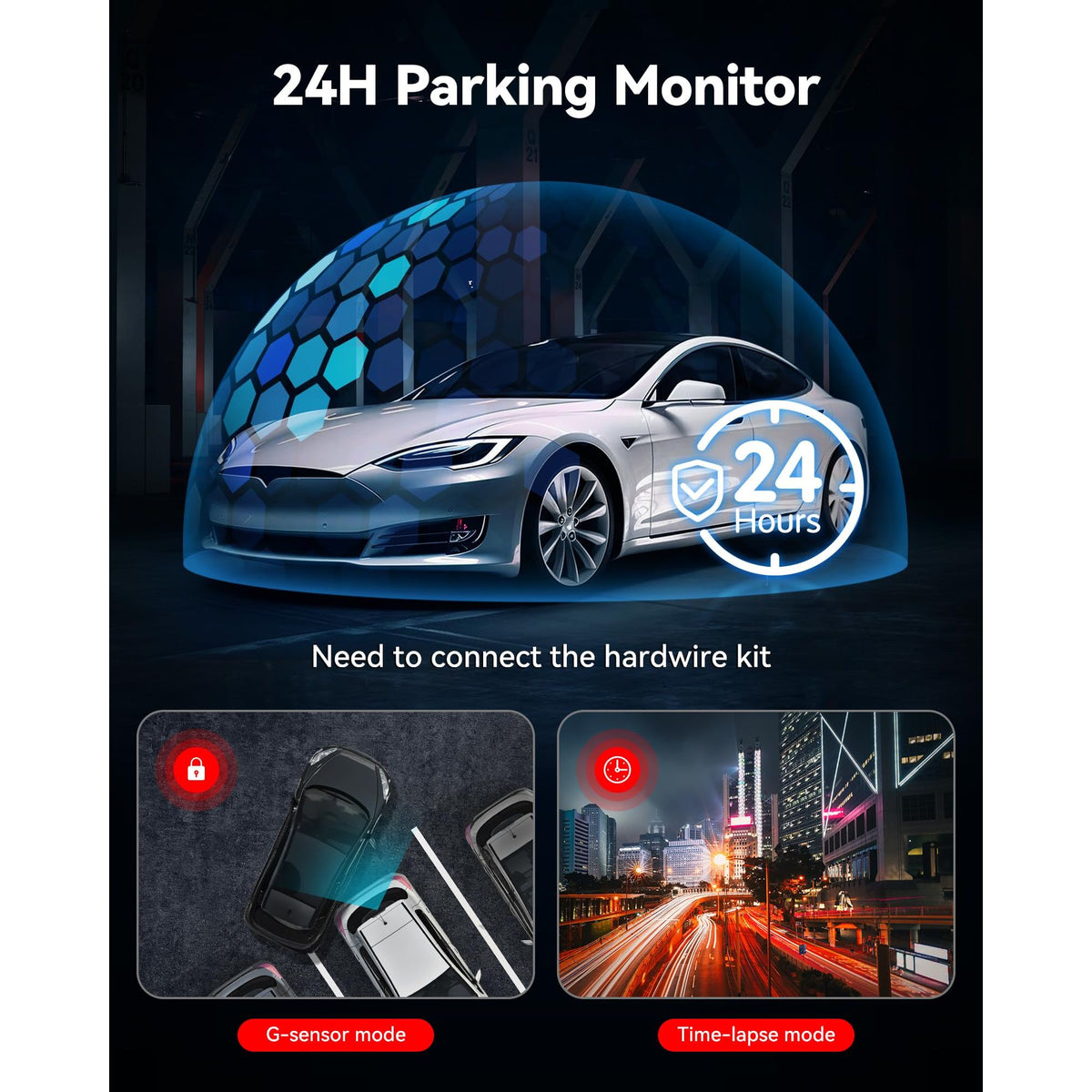 REDTIGER Dash Cam Front Rear, 4K/2.5K Full HD Dash Camera for Cars, Included 32GB Card, Built-in Wi-Fi GPS, 3.16” IPS Screen, Night Vision, 170°Wide Angle, WDR, 24H Parking Mode(F7NP)