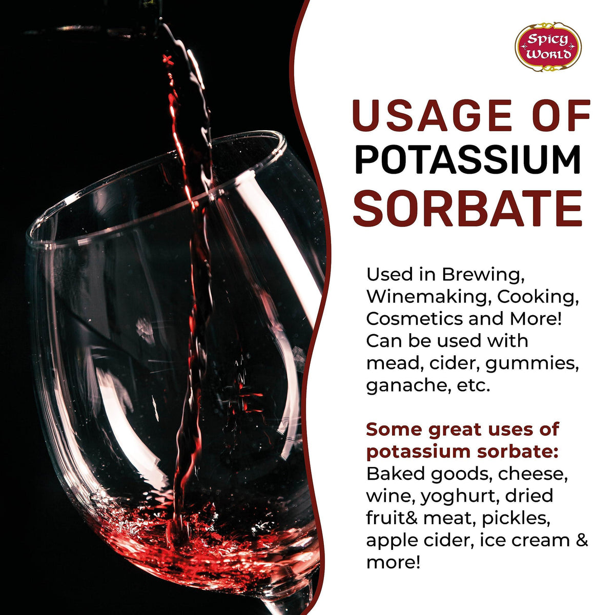 Spicy World Potassium Sorbate 14 Oz - Food Grade - Great Wine Stabilizer, Preservative for Gummies, Mead, Cider & More!
