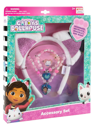 LUV HER Gabby Dollhouse Headbands for Girls - Kids Jewelry - Dress Up Set All in one Giftable Box - Headband - Play Jewelry Set - 4pc (Toddler Headband, Necklace, Dress Up Bracelet, Ring) Ages 3+