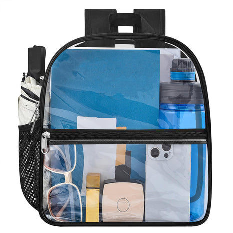Oraben Clear Backpack Stadium Approved, 12 x 6 x 11 in, Small Transparent Backpack for Concerts, Sports Events, Festivals, Travel, Waterproof PVC, Adjustable Straps, Women Men