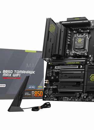MSI MAG B850 Tomahawk MAX WiFi Motherboard, ATX - Supports AMD Ryzen 9000/8000 / 7000 Processors, AM5-80A SPS VRM, DDR5 Memory Boost 8400+ MT/s (OC), PCIe 5.0 x16, M.2 Gen5, Wi-Fi 7, 5G LAN
