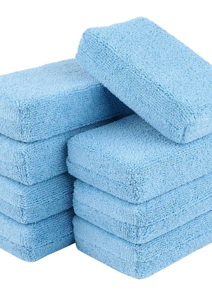 AIDEA Microfiber Applicator Pad-8Pack, Car Wash Sponge, Premium Microfiber Sponge and Cleaning Pads, Perfect for Effortless Wax, Sealant, and Conditioner Application, Car Detailing Supplies, Blue