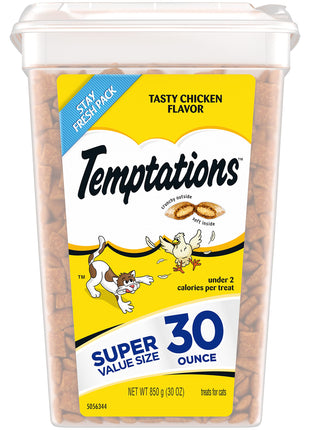 Temptations Classic Crunchy and Soft Cat Treats Tasty Chicken Flavor, 30 oz. Tub