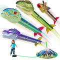 Gizzjoy Dinosaur Toy Rocket Launcher for Kids - Launch Up to 100 Ft, 4 Rockets, Outdoor Outside Toys for Kids, Dinosaur Toys, Birthday Gifts for 3 4 5 6 7 8-12 Year Old Boys Girls