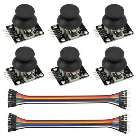 6Pcs Joystick Dual-axis XY Module | Compatible with PS2 Game Joystick, Control Lever Sensor Board, Compatible with Arduino Raspberry, KY-023