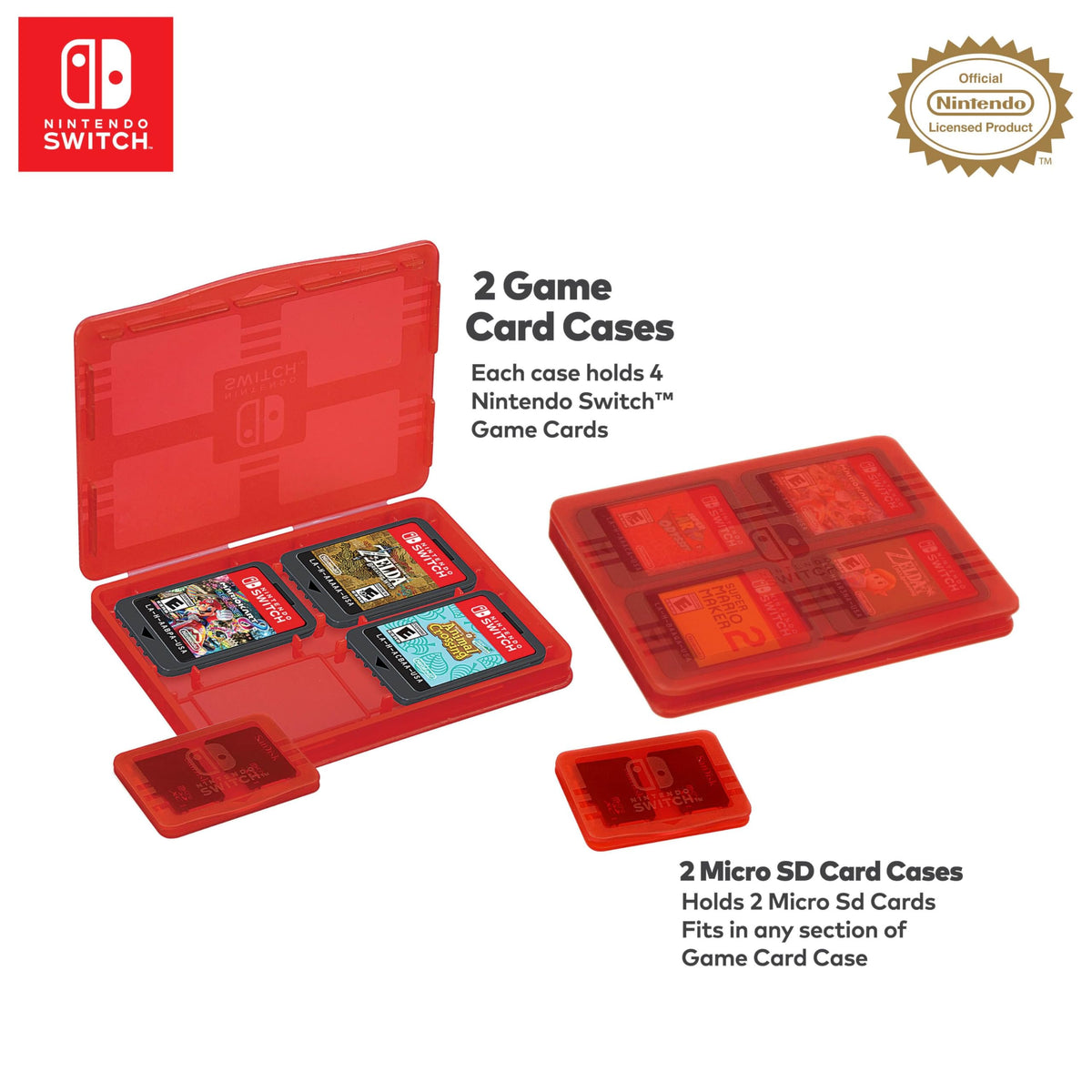 Game Traveler RDS – Officially Licensed Nintendo Switch Deluxe OLED, Nintendo Switch, & Switch Lite Case - Black Ballistic Nylon, Viewing Stand & Bonus Game Cases, #1 Selling Case in USA