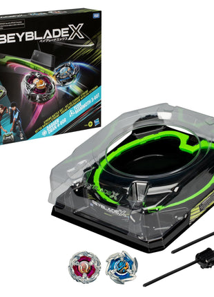 Beyblade X Xtreme Battle Set with Beystadium Arena Featuring X-Celerator Rail, 2 Right-Spinning Top Toys, 2 Launchers, Toys for Boys and Girls, 8+