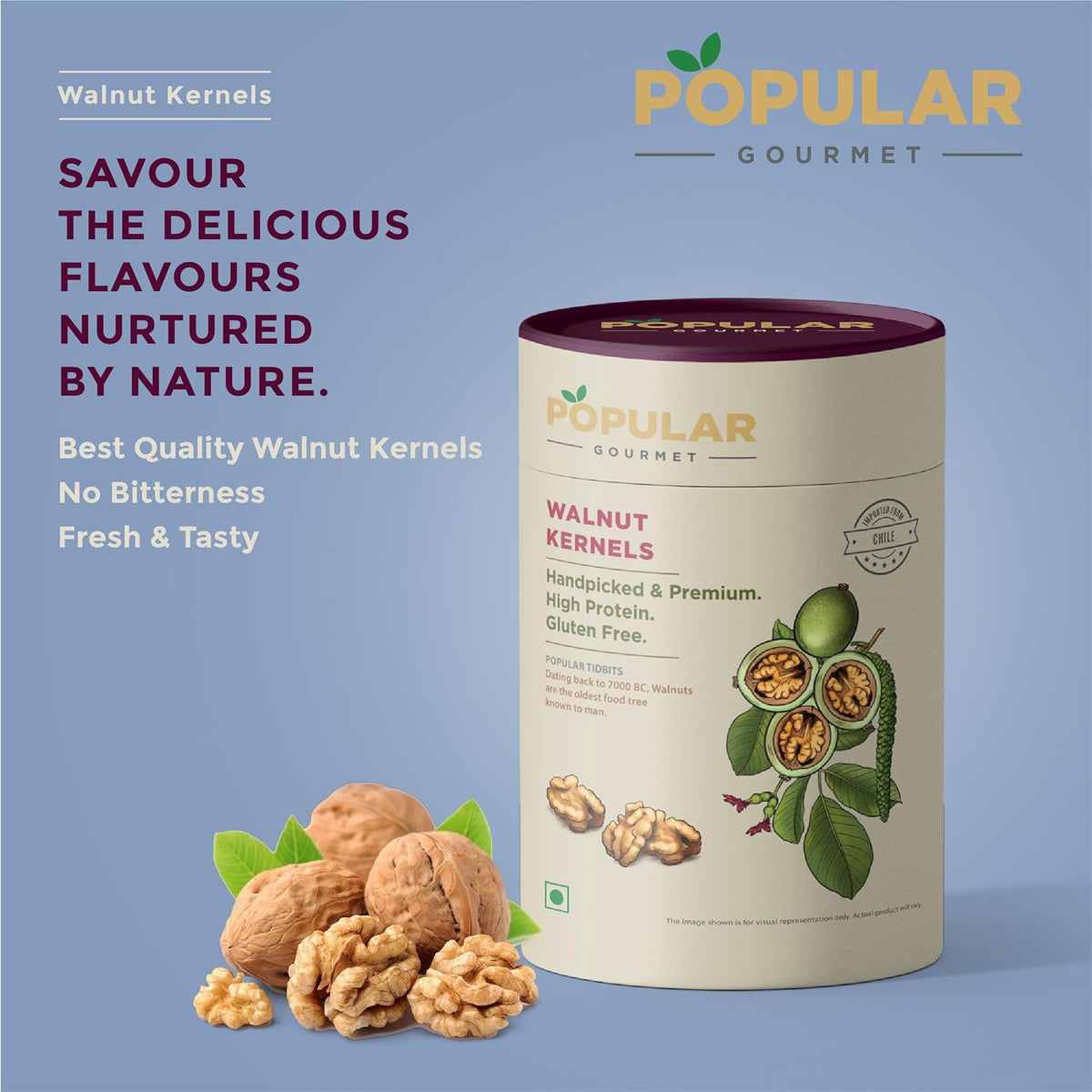 Popular Gourmet Walnut Kernel 250g - Pure & Natural Akhrot giri with Omega 3 and Immunity Booster without shell, Dry fruits, Rich in Proteins & Antioxidants