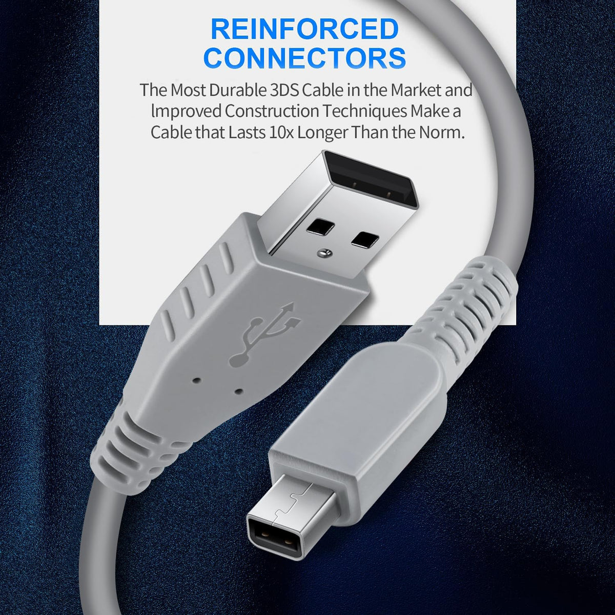 SENBOMA 3DS Charger Cable - 4.9FT OEM Original Replacement Power Charging Cord for New 3DS XL New 3DS 3DS XL New 2DS XL New 2DS 2DS XL 2DS DSi DSi XL (Bulk Packaging) (2)