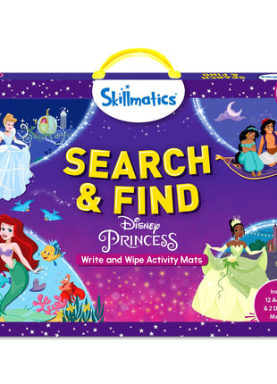 Skillmatics Search and Find Preschool Toy – Disney Princess, Gift for Kids | Write & Wipe Mats, Back to School, Learning & Educational Toy, Handwriting Aid, Toddlers & Kids, Arts & Crafts, Ages 3, 4, 5