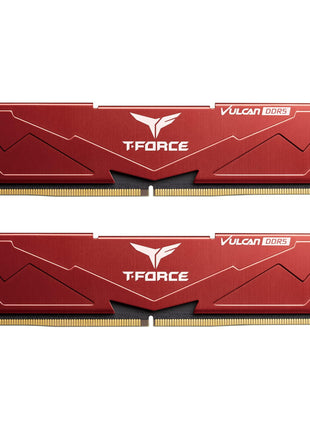TEAMGROUP T-Force Vulcan DDR5 32GB (2x16GB) 6000MHz (PC5-48000) CL38 Intel XMP 3.0 & AMD Expo Compatible Desktop Memory Module Ram Red FLRD532G6000HC38ADC01