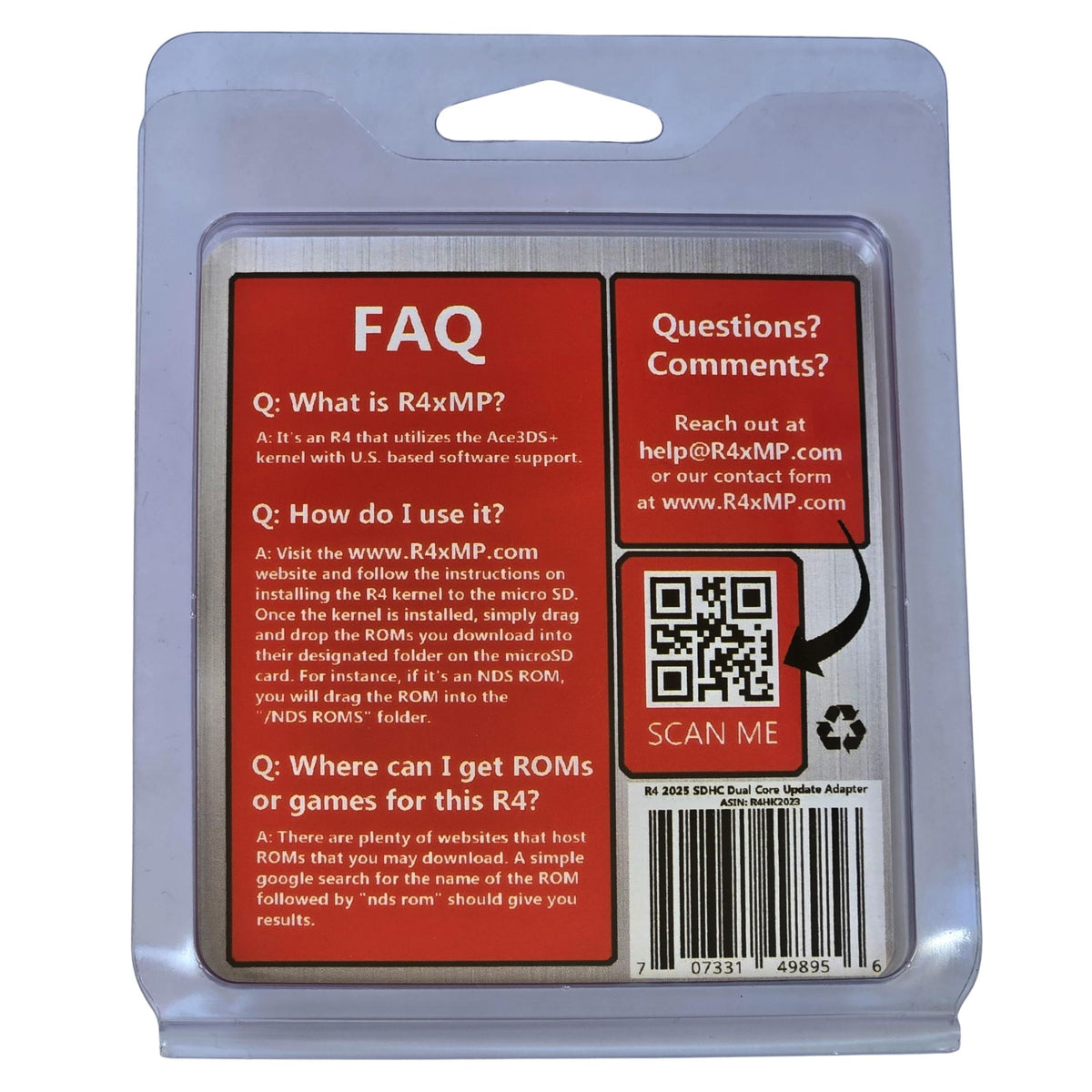HawkTec R4 2025 R4xMP SDHC Dual Core Update Adapter Memory Card for NDS DS DSI 2DS 3DS New 2DS New 3DS XL, No Timebomb