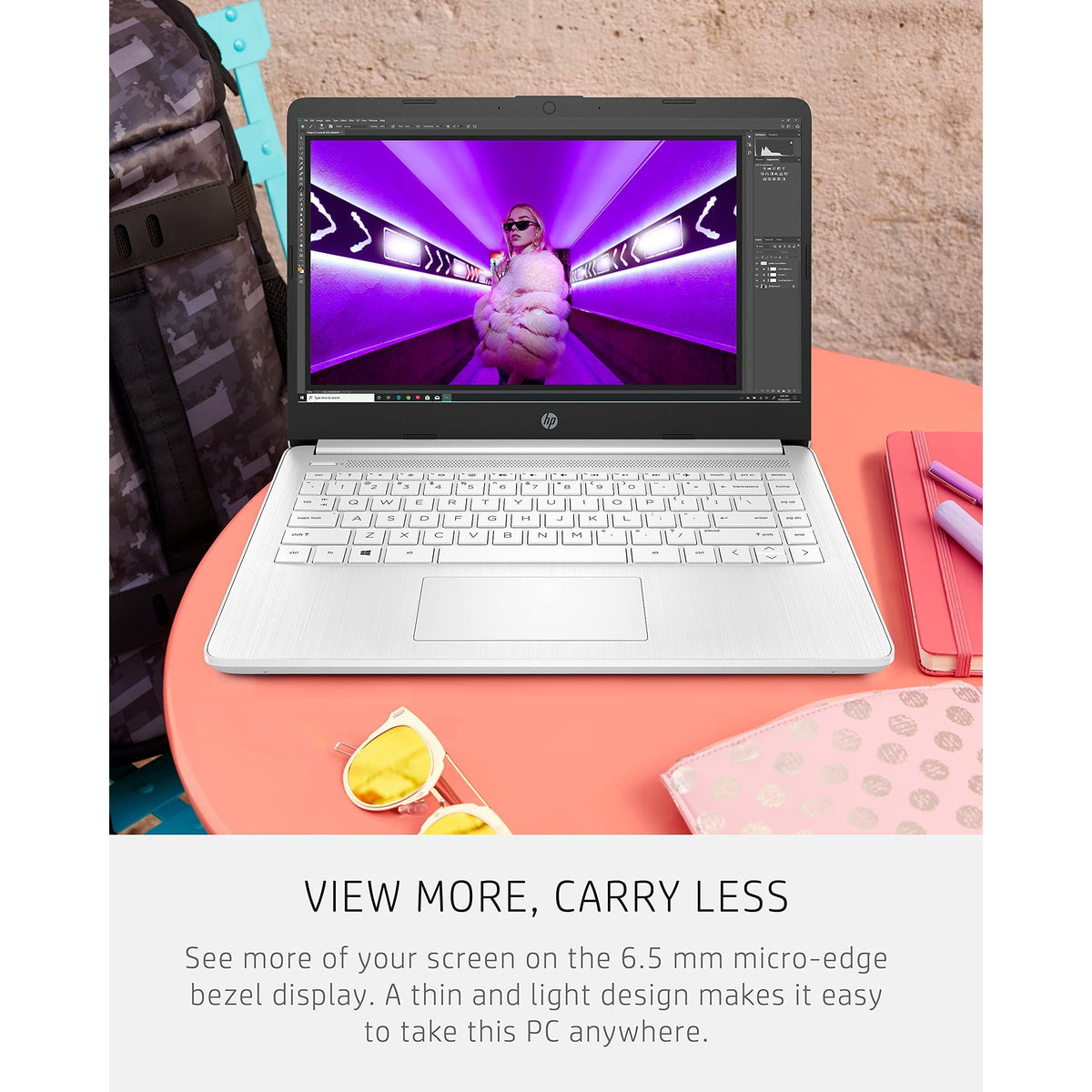 HP 14 Laptop, Intel Celeron N4020, 4 GB RAM, 64 GB Storage, 14-inch Micro-edge HD Display, Windows 11 Home, Thin & Portable, 4K Graphics, One Year of Microsoft 365 (14-dq0040nr, Snowflake White)