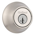 Kwikset 660 Deadbolt Deadbolt Lock, Satin Nickel Round Exterior Keyed Front Entry Door, Pick Resistant SmartKey Rekey Security, Single Cylinder Dead Bolt, with Microban Protection