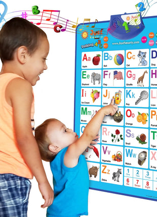 Just Smarty Interactive Alphabet Wall Chart, Blue | ABCs & 123s Learning for Toddlers 1-5, Educational Gift for Ages 1-5, Speech Therapy, Autism Toys