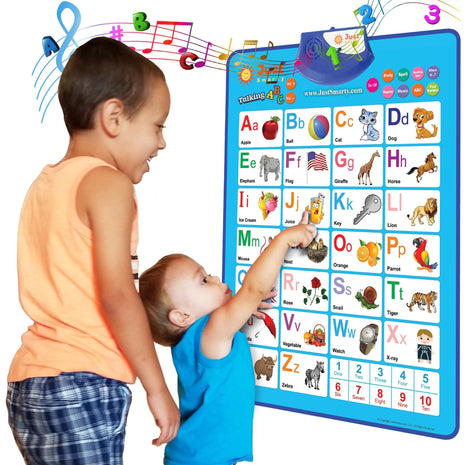 Just Smarty Interactive Alphabet Wall Chart, Blue | ABCs & 123s Learning for Toddlers 1-5, Educational Gift for Ages 1-5, Speech Therapy, Autism Toys