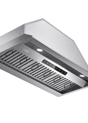 VIKIO HOME 36 Inch Range Hood Insert, 980 CFM Built-in Kitchen Vent Hood, Ducted/Ductless Convertible, Stainless Steel, Gesture & Touch Control with LED, Dishwasher-Safe Removable Filters