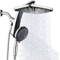 High Pressure Rain Shower Head: Upgrade Shower Heads with Handheld Spray Combo with Fixed Showerhead and 10 Sprays Handheld Shower Head, Detachable Shower head Built-in Magnetic Docking and Power Jets