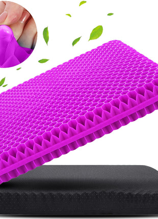 KYSMOTIC Gel Seat Cushion for Long Sitting (Large & Thick), Soft & Breathable, Gel Cushion for Wheelchair, Gel Chair Cushion for Hip Pain, Gel Seat Cushion for Office Chair (Black Cover)