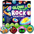 Rock Painting Kit- Glow in The Dark Rock Kit, Arts and Crafts for Kids Ages 6-12, Art Supplies Toy, Kids Craft Paint Kits, Arts & Crafts for Boys Girls Birthday Party Gift Toy