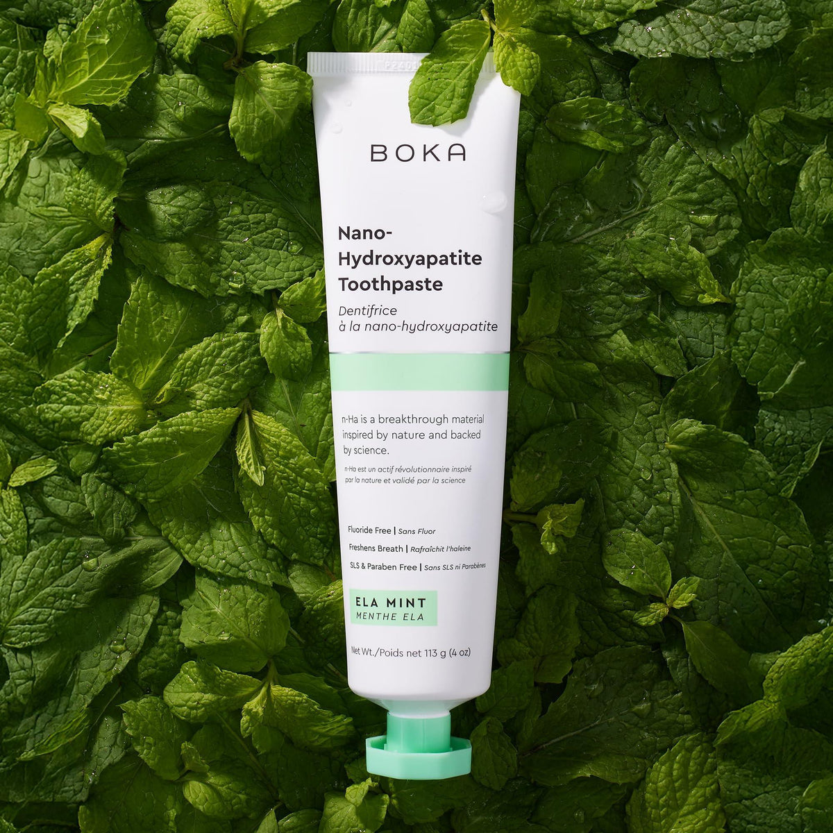 Boka Fluoride Free Toothpaste, Nano Hydroxyapatite Toothpaste, Appropriate for Sensitive Teeth - for Adult, Kids Oral Care - Ela Mint Flavor, 4 Fl Oz 1Pk US Manufactured