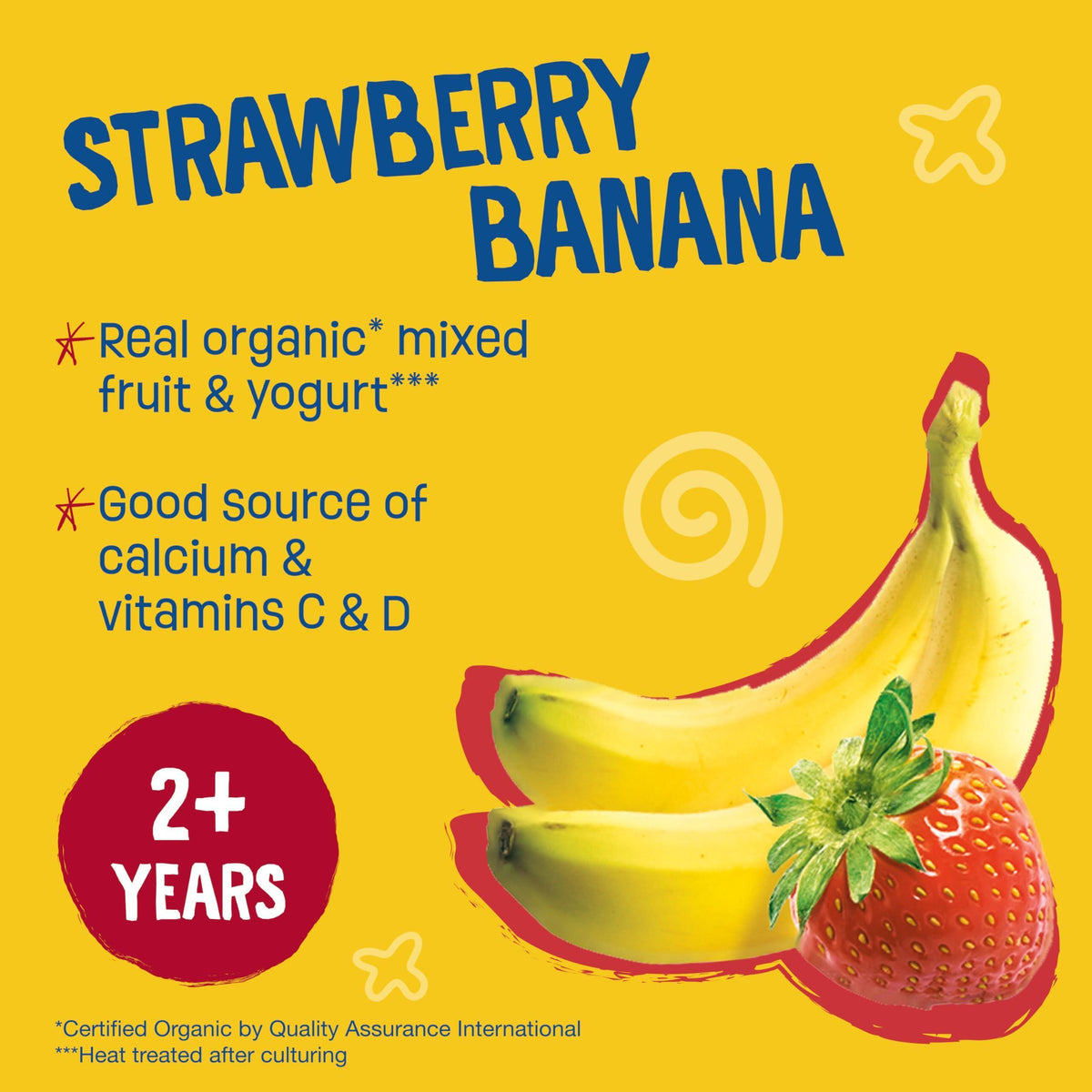 Earth's Best Organic Yogurt Smoothie Pouches, 24+ Months, Fruit Yogurt Smoothie for Toddlers 24 Months and Up, Strawberry Banana, 4.2 Ounce Resealable Pouch (Pack of 12)