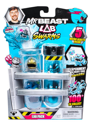 MrBeast Lab Swarms Lab Pack, Experiment By Adding Water, Shaking Test Tube & Revealing 5 PK of 1" MrBeast Collectible Characters, 100+ to Collect, Look Out for the Limited Edition Hyperchrome Panther