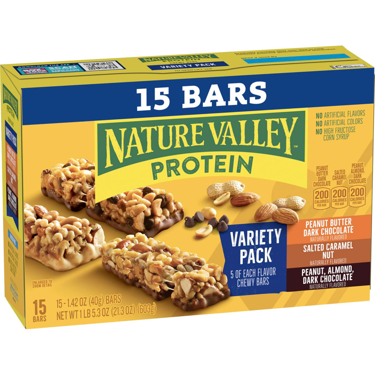 Nature Valley Protein Chewy Snack Bars, Variety Pack, 15 Bars, 21.3 oz