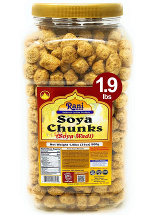 Rani Soya Chunks Nuggets (High Protien) Vadi, 31oz (1.9lbs) 900g ~ All Natural, Salt-Free | Vegan | No Colors | Gluten Friendly | NON-GMO | Kosher | Indian Origin | Meat Alternate Substitute