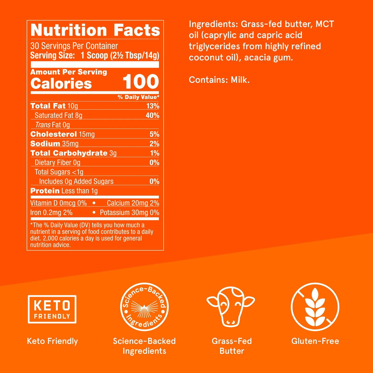 Bulletproof Original Creamer, 14.8 Ounces, Keto Coffee Creamer with MCT Oil and Grass-Fed Butter, Supports Brain Function