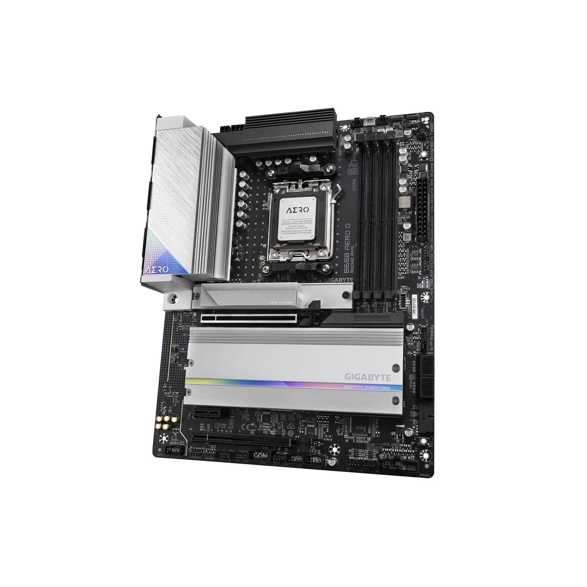 GIGABYTE B650 AERO G (AM5/ LGA 1718/ AMD B650/ ATX/ 5-Year Warranty/ DDR5/ PCIe 5.0 M.2/ PCIe 5.0/ USB 3.2 Gen2X2 Type-C/Wi-Fi 6E/ Intel 2.5GbE LAN/Motherboard)