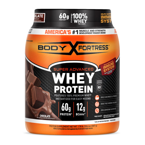 Body Fortress Super Advanced Whey Protein, Chocolate, 1.78 lbs | Flavor: Chocolate, Immune Support, Muscle and Strength Development