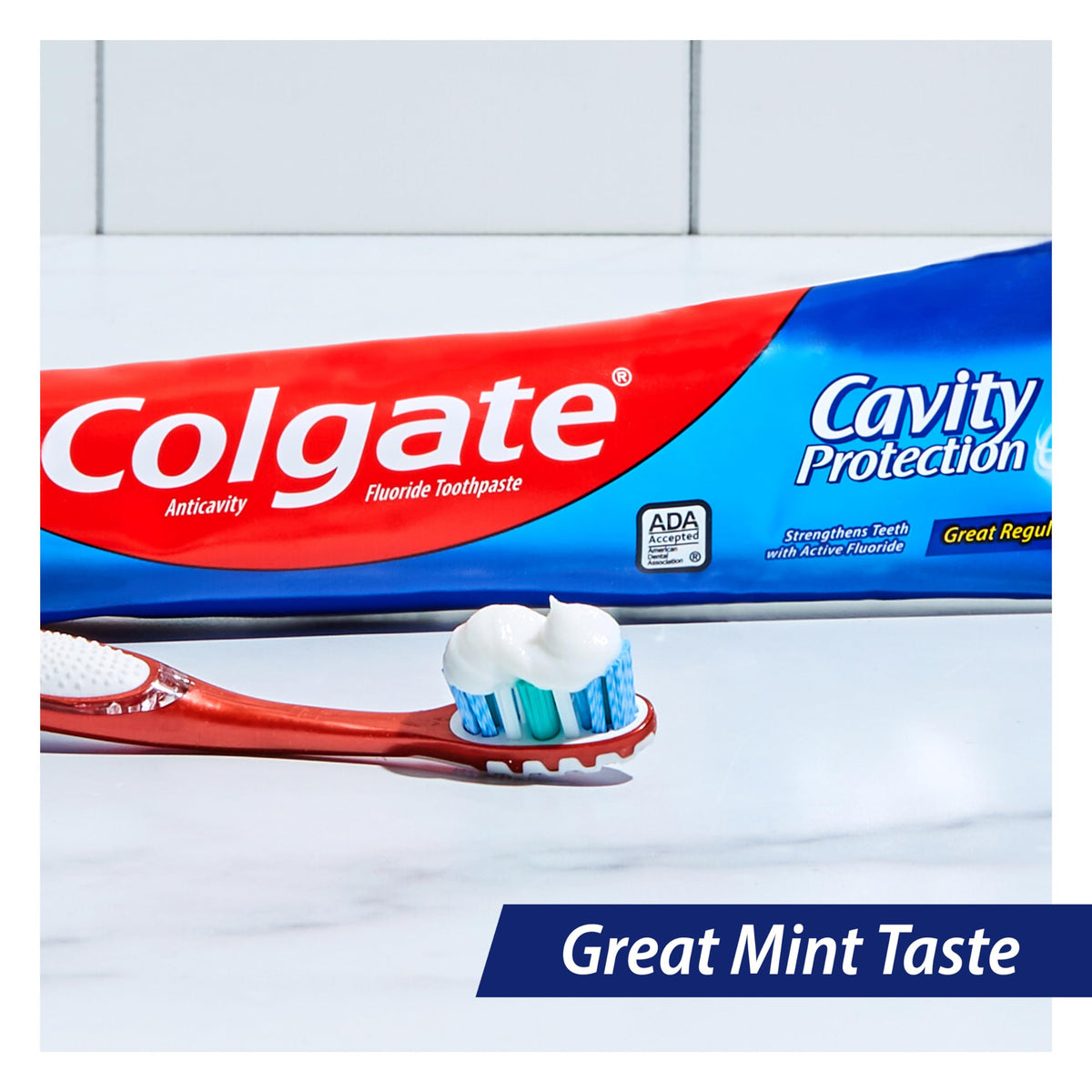 Colgate Cavity Protection Toothpaste with Fluoride, Great Regular Flavor, 6 Ounce Tube, 6 Pack