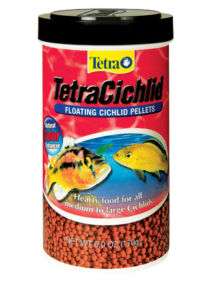 TetraCichlid fish Floating Cichlid Pellets 6 Ounces, Nutritionally Balanced Diet (77063)