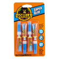 Gorilla Super Glue, Clear Glue, Four 3 Gram Tubes (Pack of 1) - All Purpose and Fast Setting for Projects and Repairs
