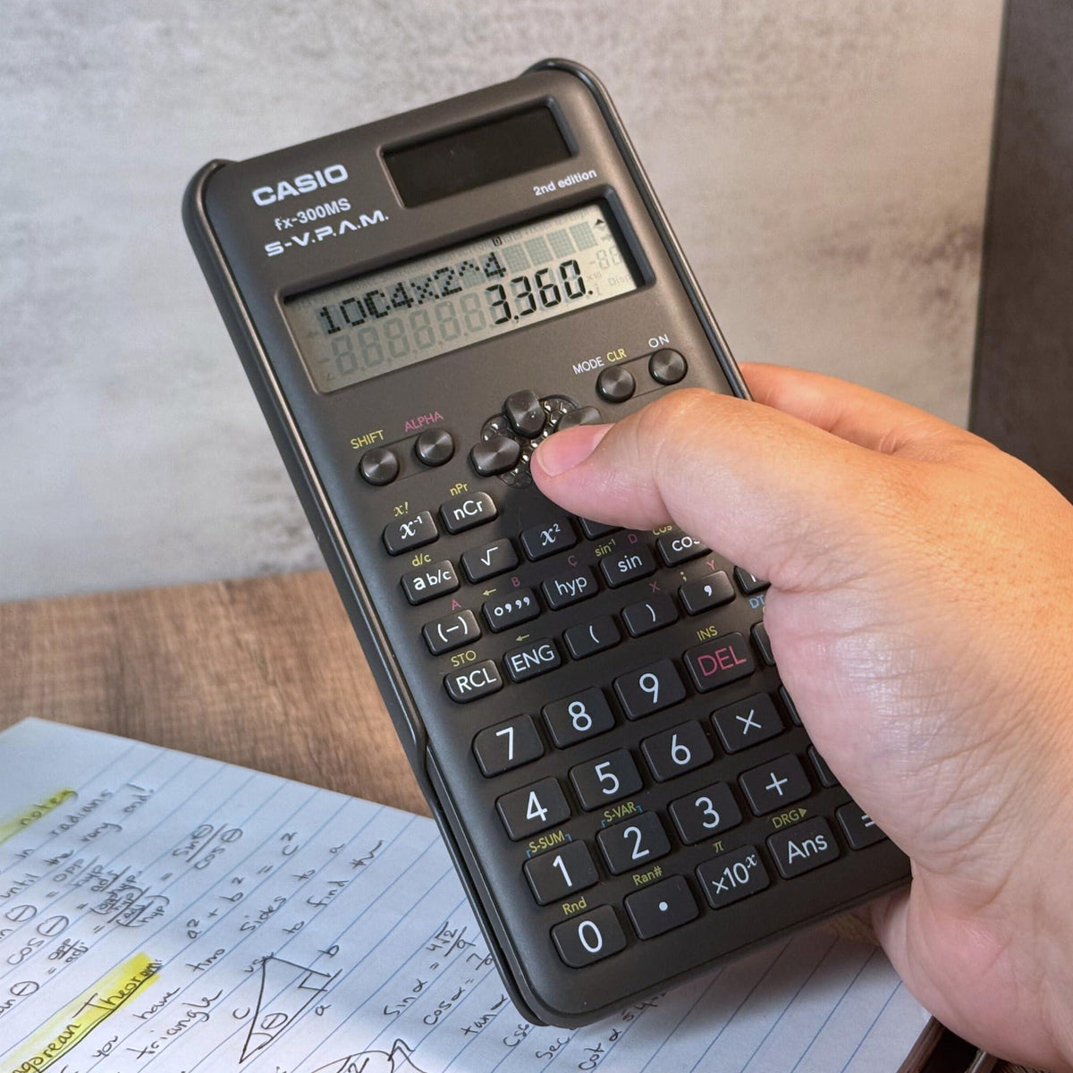 Casio fx-300MS Plus 2nd Edition – Standard Scientific Calculator with 2-Line Display | 10-Digit LCD, Trig, Stats, Fractions | Ideal for High School Algebra, Trigonometry & Test Prep