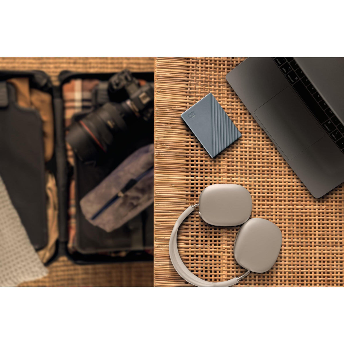 WD 2TB My Passport Portable Hard Drive, Works with USB-C and USB-A, Windows PC, Mac, Chromebook, Gaming Consoles, and Mobile Devices, Backup Software and Password Protection - WDBWML0020BGY-WESN