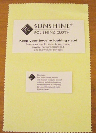 1 Sunshine Polishing Cloth for Sterling Silver, Gold, Brass and Copper Jewelry Polishing Cloth