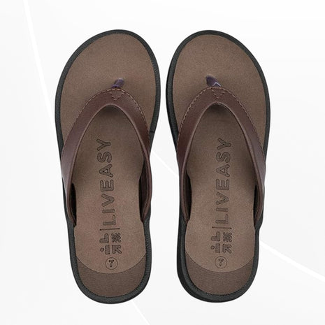 LivEasy Essentials Orthopedic Slippers with Memory Foam Women (M, Brown, UK 6)