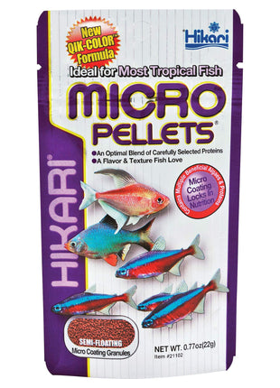 Hikari Tropical Semi-Floating Micro Pellets Fish Food, 0.77 Oz (22g)