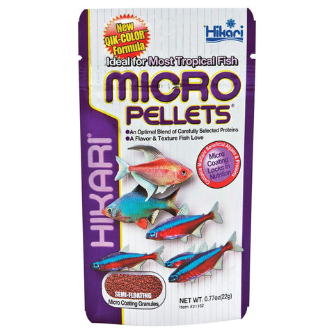 Hikari Tropical Semi-Floating Micro Pellets Fish Food, 0.77 Oz (22g)