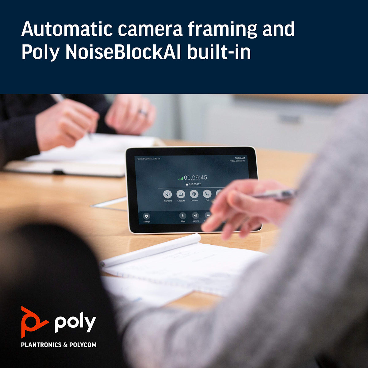 Poly - Studio X30 (Polycom) - 4K Video & Audio Bar - Conferencing System for Small Meeting Rooms - Works with Teams, Zoom & More