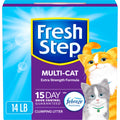 Fresh Step Clumping Cat Litter, Multi-Cat, Long Lasting Odor Control Kitty Litter with Activated Charcoal, Low Dust Formula, 14 lb