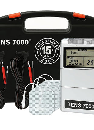 TENS 7000 Digital TENS Unit with Accessories   Muscle Stimulator Machine for Back Pain Relief, Sciatica, Neck, Nerve, Shoulder, Hip, Elbow, Muscle Pain Relief