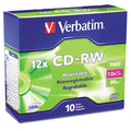 Verbatim CD-RW 700MB 4X-12X High Speed Branded Surface 10/PK Slim Case